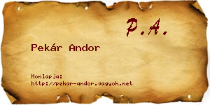 Pekár Andor névjegykártya