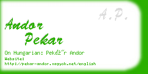 andor pekar business card